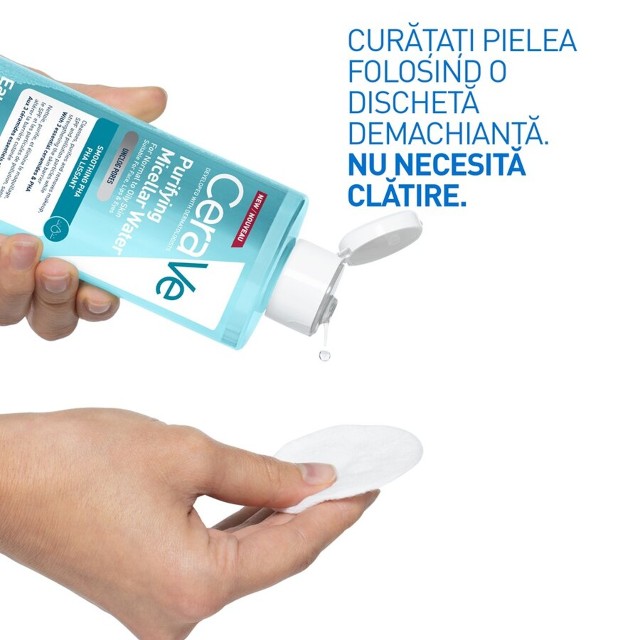 Apa micelara purifianta pentru ten Normal si Gras, Cerave | 400 ml — poza produs 3/8