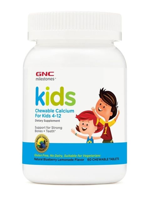 Poza produs GNC Kids Calcium, Calciu Pentru Copii 4-12 Ani | 60 Tb