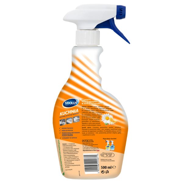 Poza produs Solutie curatare bucatarie Marseille Soap si Fresh Orange Sidolux Specialist, Lakma | 500 ml