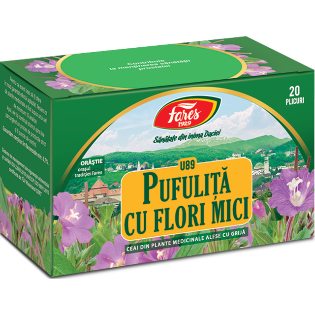 Poza produs Pufulita cu flori mici, iarba, U89, ceai la plic, Fares | 20 plicuri