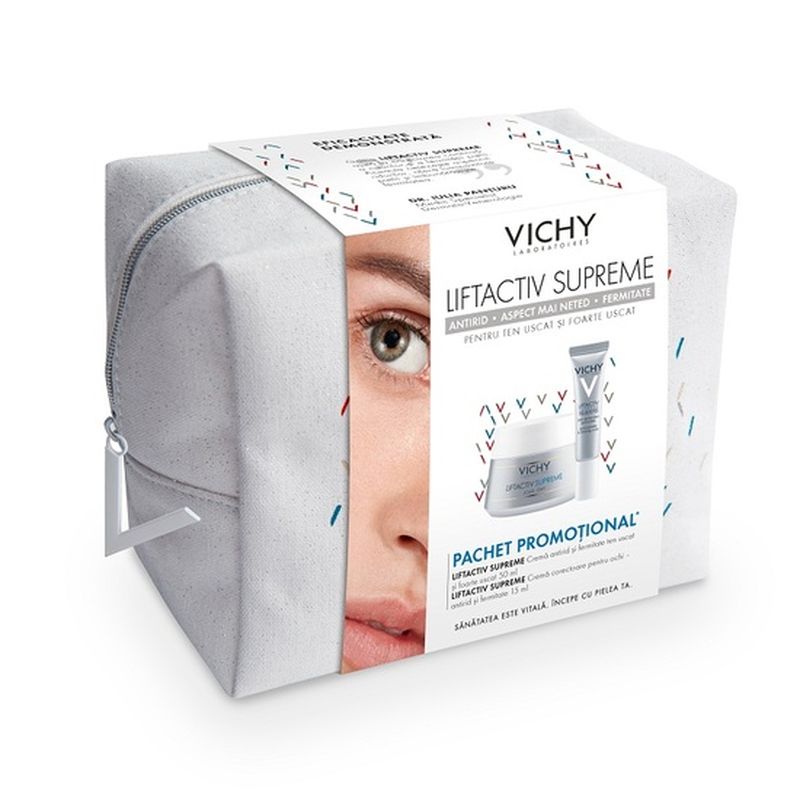 Poza produs Vichy pachet crema antirid fermitate PS Liftactiv Supreme | 50ml + Crema contur ochi Liftactiv Supreme | 15ml