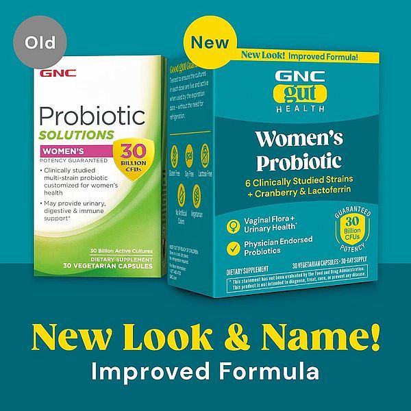 GNC Gut Health Women’s Probiotic, Probiotic pentru Flora Vaginala, LAB4, 30 Miliarde UFC, cu Merisor si Lactoferrin | 30 cps — poza produs 3/10