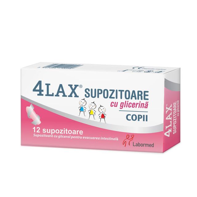 Poza produs Supozitoare cu glicerina pentru copii 4Lax, Labormed | 12 bucati