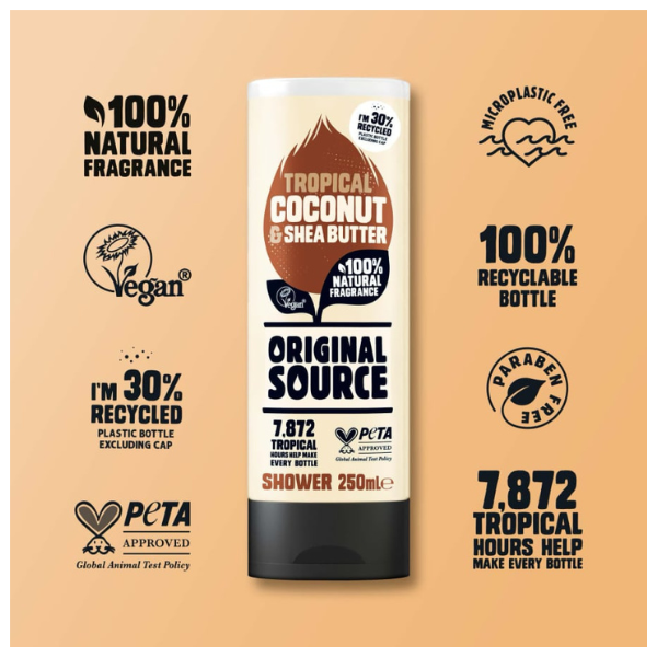 Poza produs GEL DE DUS ORIGINAL SOURCE TROPICAL COCOS SI UNT SHEA 500ML
