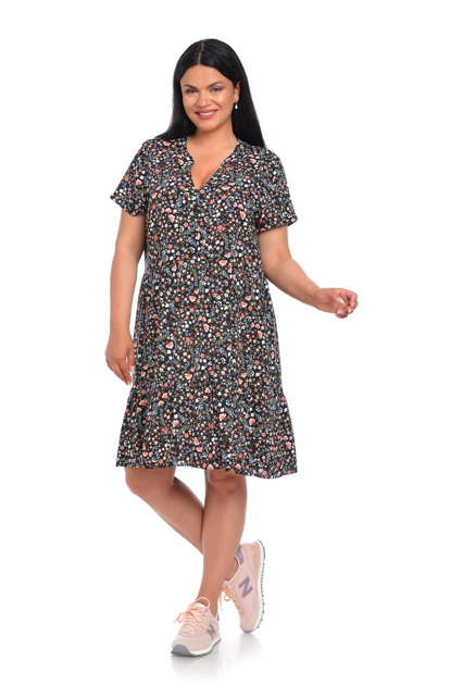 Poza produs Rochie tunica vara DV22RT42 negru floral, Dress to Impress | marimea 36/38