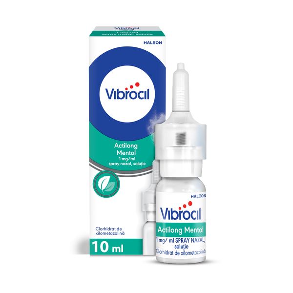 Poza produs Vibrocil Actilong Mentol 1 mg/ml spray nazal, Haleon | 10 ml