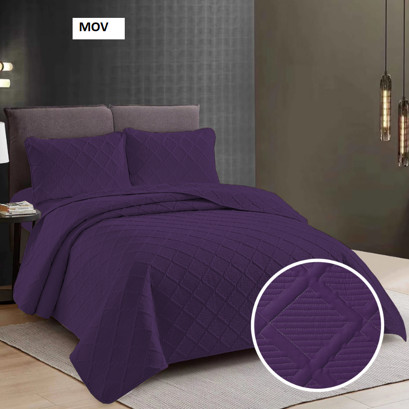 Poza produs Set cuvertura + 2 fete de perna mov 220 g/m² 230x250 cm, Ralex | 1 buc