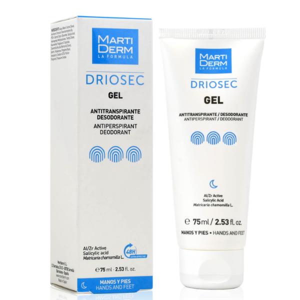 Poza produs Gel antiperspirant impotriva transpiratiei excesive a mainilor si picioarelor Driosec, Martiderm | 75 ml