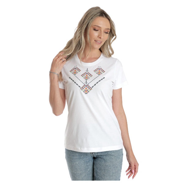 Poza produs Tricou broderie dama DV24TB04 alb traditional, Dress to Impress | marimea S
