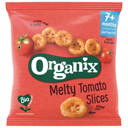 Poza produs Snack ecologic Bio din Porumb cu Rosii si Morcovi 7+ luni, Organix | 20 g