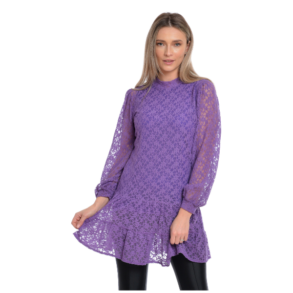 Poza produs Bluza dantela volane CP22023 mov, Cesy | marimea M