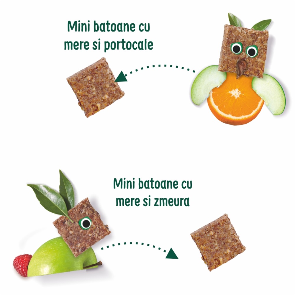 Poza produs MINI BATOANE ECOLOGICE BIO DIN OVAZ INTEGRAL MERE-PORTOCALE MERE-ZMEURA 12+ LUNI 110G 99830   ORGANIX BRANDS