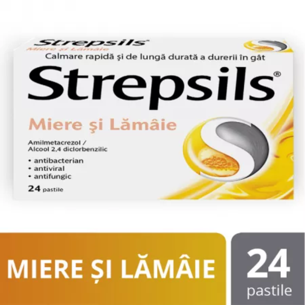 Poza produs Strepsils Miere si Lamaie, Reckitt Benckiser | 24 pastile