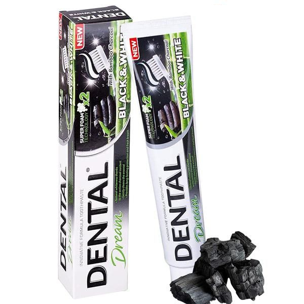 Poza produs Pasta de dinti Dental Dream BLACK & WHITE cu carbune activ, Rubella | 100 ml