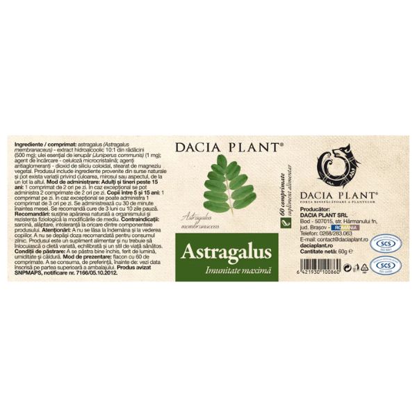 Poza produs ASTRAGALUS 60 CPR.