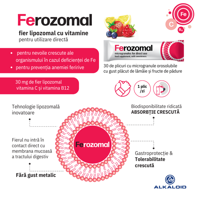 Poza produs Ferozomal, Alkaloid | 30 plicuri