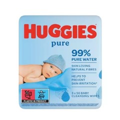Huggies Pure servetele umede trio  | 3 pachete x 56 bucati