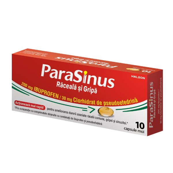 Poza produs ParaSinus Raceala si Gripa, 200 mg/30 mg, Haleon | 10 capsule moi