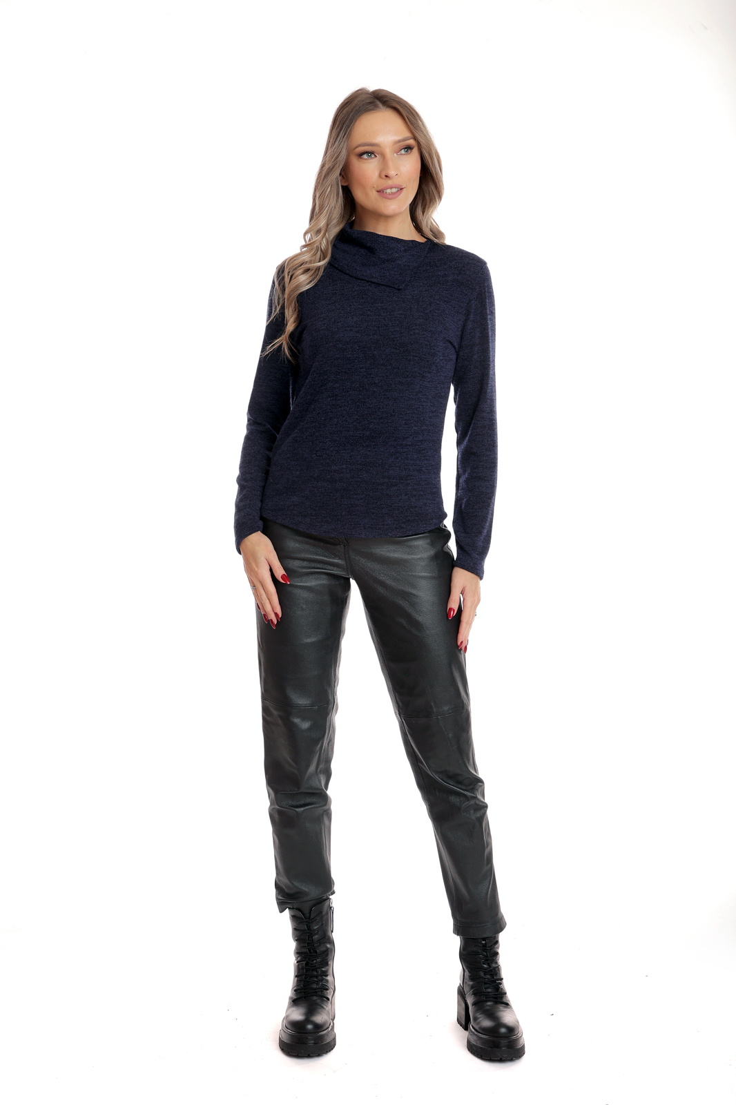 Poza produs Pulover guler CI25013 albastru indigo, Cesy | marimea S
