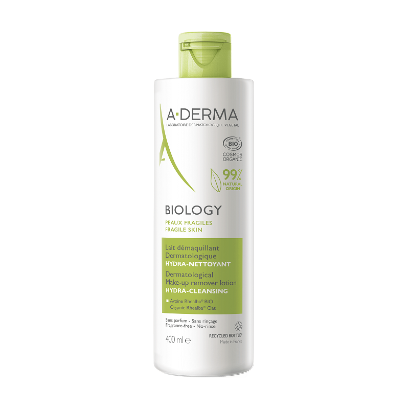 Poza produs Lapte demachiant hidratant Biology, A-Derma, Pierre Fabre | 400 ml