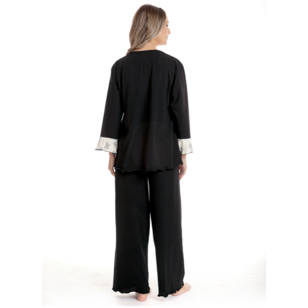 Pijama dama AI2503 negru/crem fluturi, Andana | marimea S — poza produs 3/3