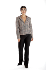 Sacou cadrilat dama DI23S50 bordo/turcoaz/bej, Dress to Impress | marimea 44