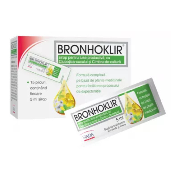 Poza produs Sirop tuse productiva Bronhoklir, Stada Hemofarm | 15 plicuri