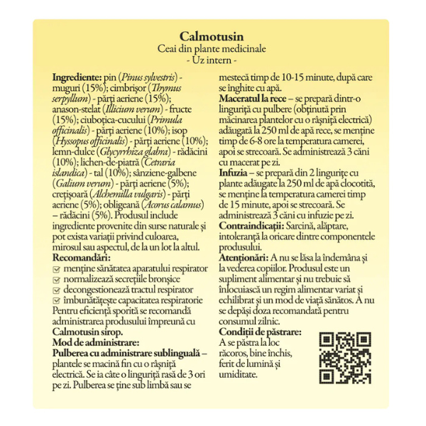Poza produs Calmotusin ceai | 50 gr