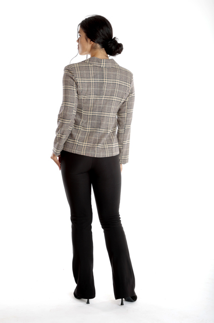 Poza produs Sacou cadrilat dama DI23S49 bej/bordo/negru, Dress to Impress | marimea 50