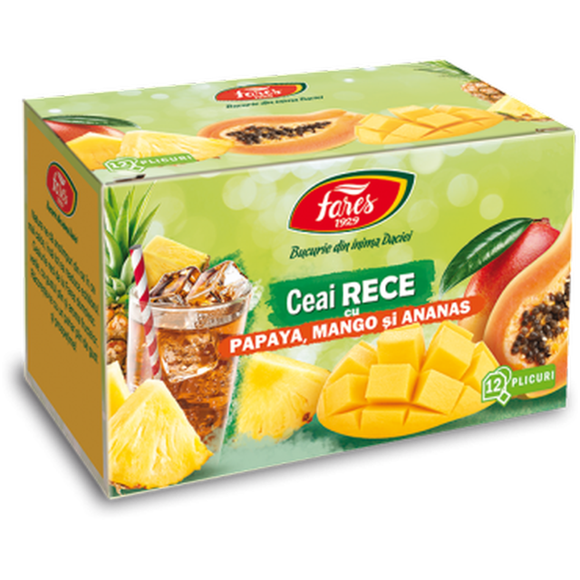 Poza produs Ceai rece cu papaya mango si ananas, Fares | 12 plicuri