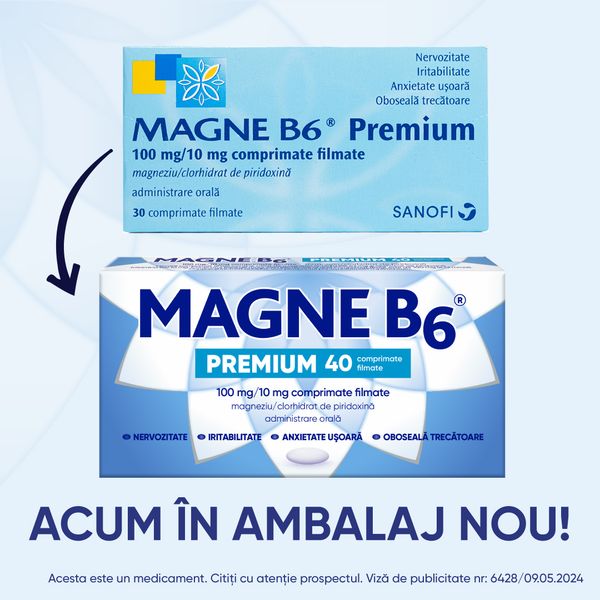 Poza produs Magne B6 Premium 100 mg/10 mg, Opella Healthcare | 40 comprimate filmate
