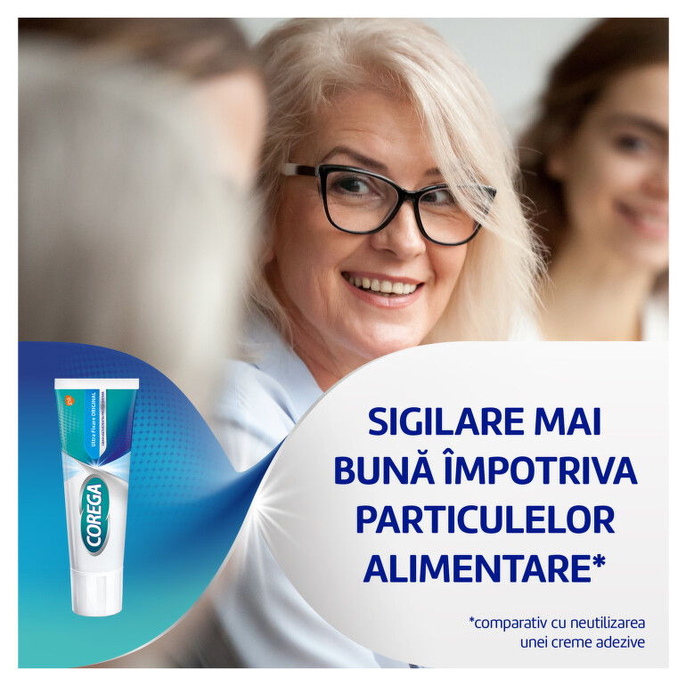 Poza produs Crema adeziva pentru proteza dentara Corega Ultra Fixare, Haleon | 70 g