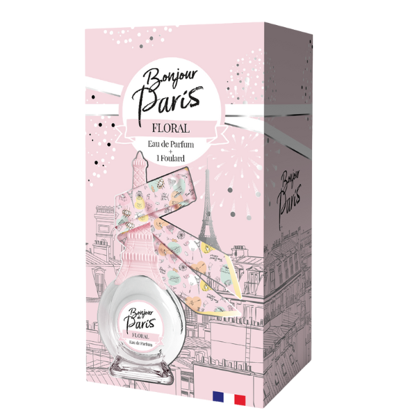 Poza produs Set cadou dama Bonjour de Paris Floral, Corania | EDP 100 ml + esarfa