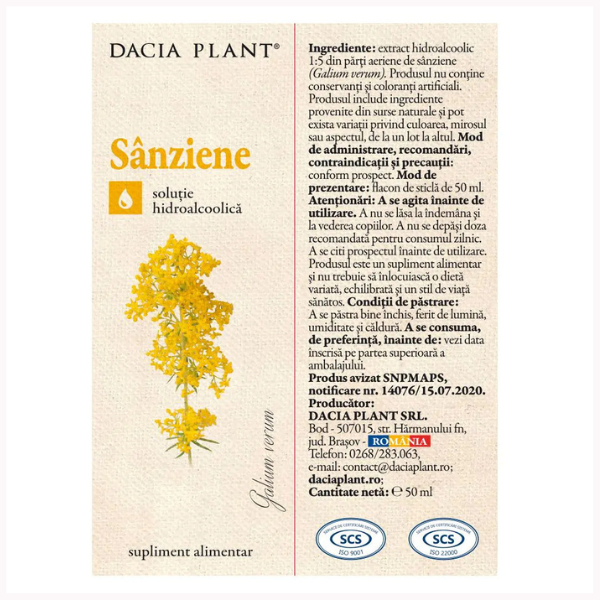 Poza produs Tinctura Sanziene, Dacia Plant | 50 ml