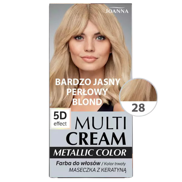 Poza produs Vopsea de par 28 Blond Perlat foarte deschis Metallic Color, Joanna | 125 g