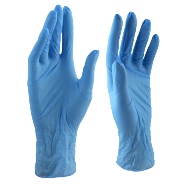 Poza produs Manusi examinare nitril albastre nepudrate S Prima, Top Glove | 100 buc