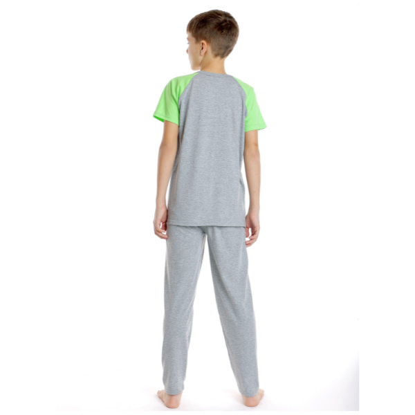 Pijama copii (baieti) AP2521 gri/vernil, Andana | marimea 36 (9/10 ani) — poza produs 3/3