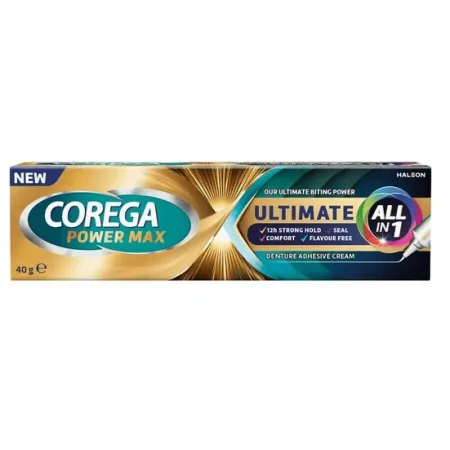 Poza produs Crema adeziva pentru proteza dentara Corega Power Max Ultimate All in 1, Haleon | 40 g