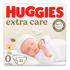 Huggies Extra Care nr.0, sub 3,5 kg | 25 bucati