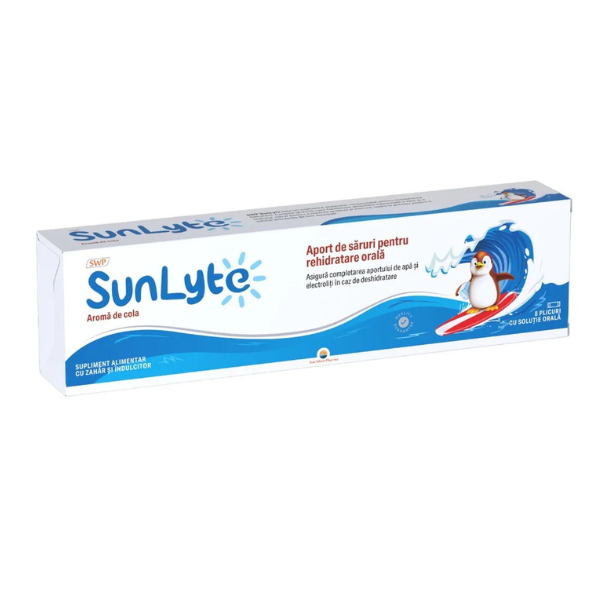 Poza produs Solutie orala cu aroma de cola SunLyte, 8 plicuri
