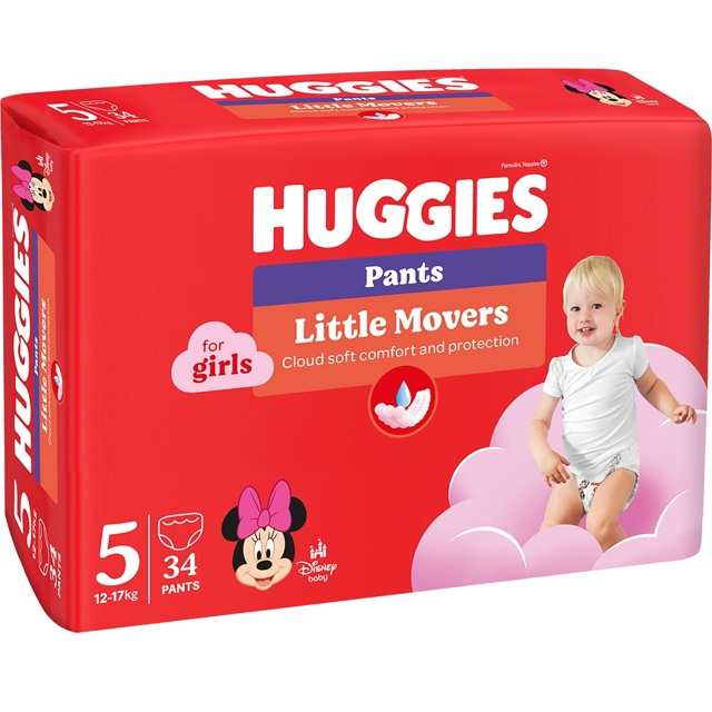 Poza produs Huggies Pants scutece chilotel fetita nr.5, 12-17 kg | 34 bucati