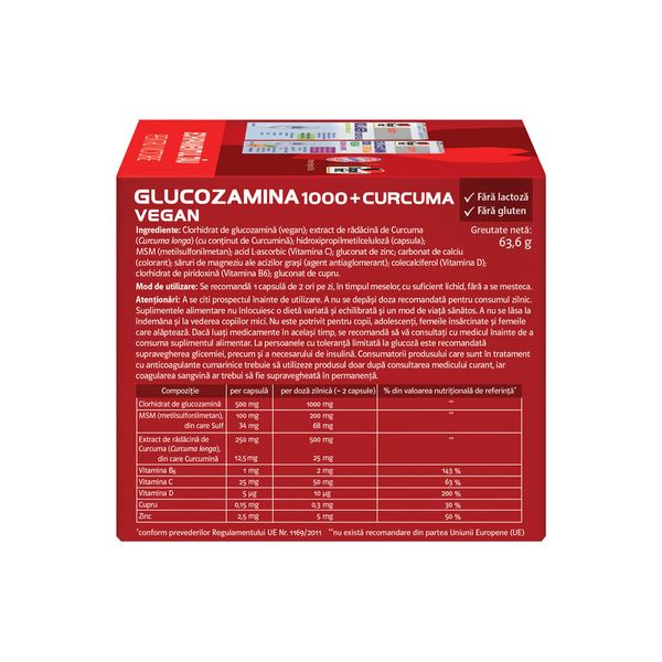 Doppelherz System kollagen 11.000 Plus + Doppelherz System glucozamina 1000 + curcuma vegan, Queisser Pharma | 30 flacoane + 60 comprimate — poza produs 4/4