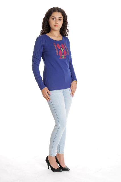Poza produs Bluza broderie dama DT24BB02 albastru traditional, Dress to Impress | marimea S