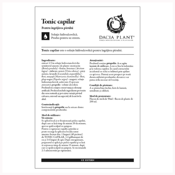 Poza produs Tonic capilar, Dacia Plant | 50 ml