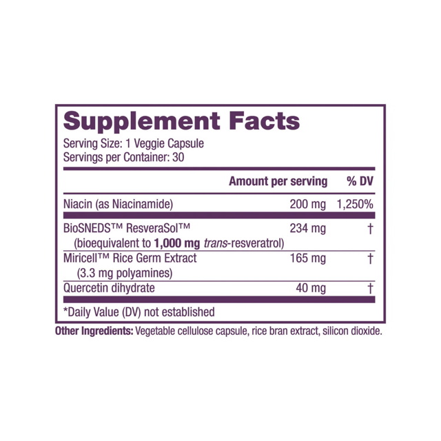 Poza produs ResVitale Resveratrol+ NAD & Miricell, GNC | 30 capsule