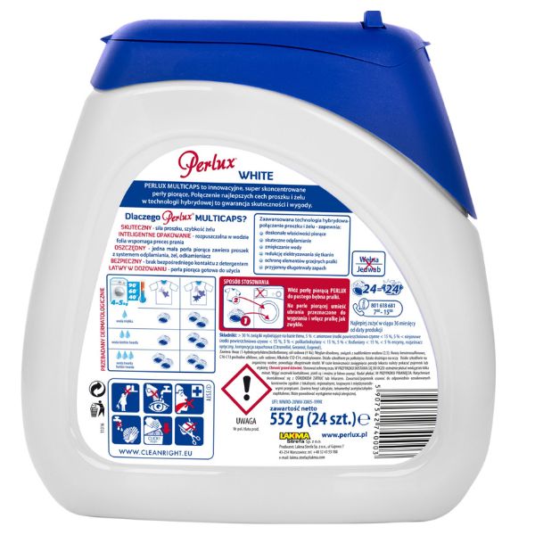 Poza produs Detergent super compact Perlux White, Lakma | 24 capsule