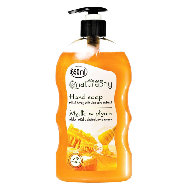 Poza produs Sapun lichid Lapte si Miere cu extract de Aloe Vera Naturaphy, Blux | 650 ml