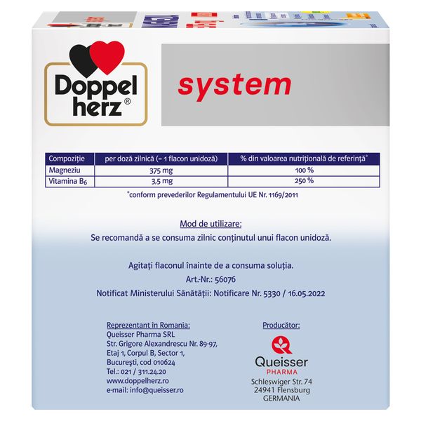 Magneziu lichid 375 mg, Doppelherz System | 30 flacoane — poza produs 3/4