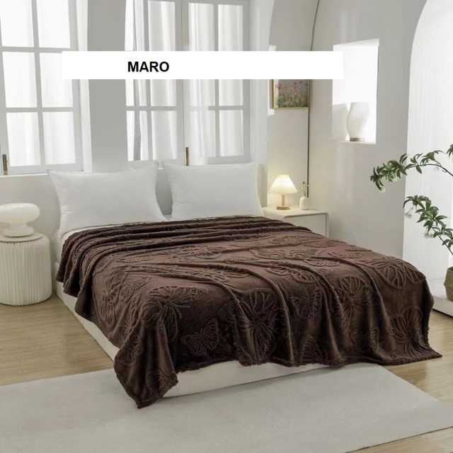 Poza produs Patura UNI FLUTURI maro 200x230 cm, Ralex | 1 buc