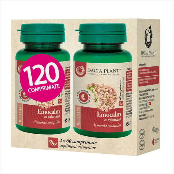 Poza produs Emocalm cu Valeriana, Dacia Plant | 120 comprimate